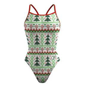 Christmas Tree Sweater Skinny Strap Swimsuit