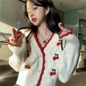 Wenkouban-Christmas Thanksgiving outfits_Knitted Cozy Autumnal Winter V-neck Floral Casual Long Sleeve Comfortable Stylish Sweater