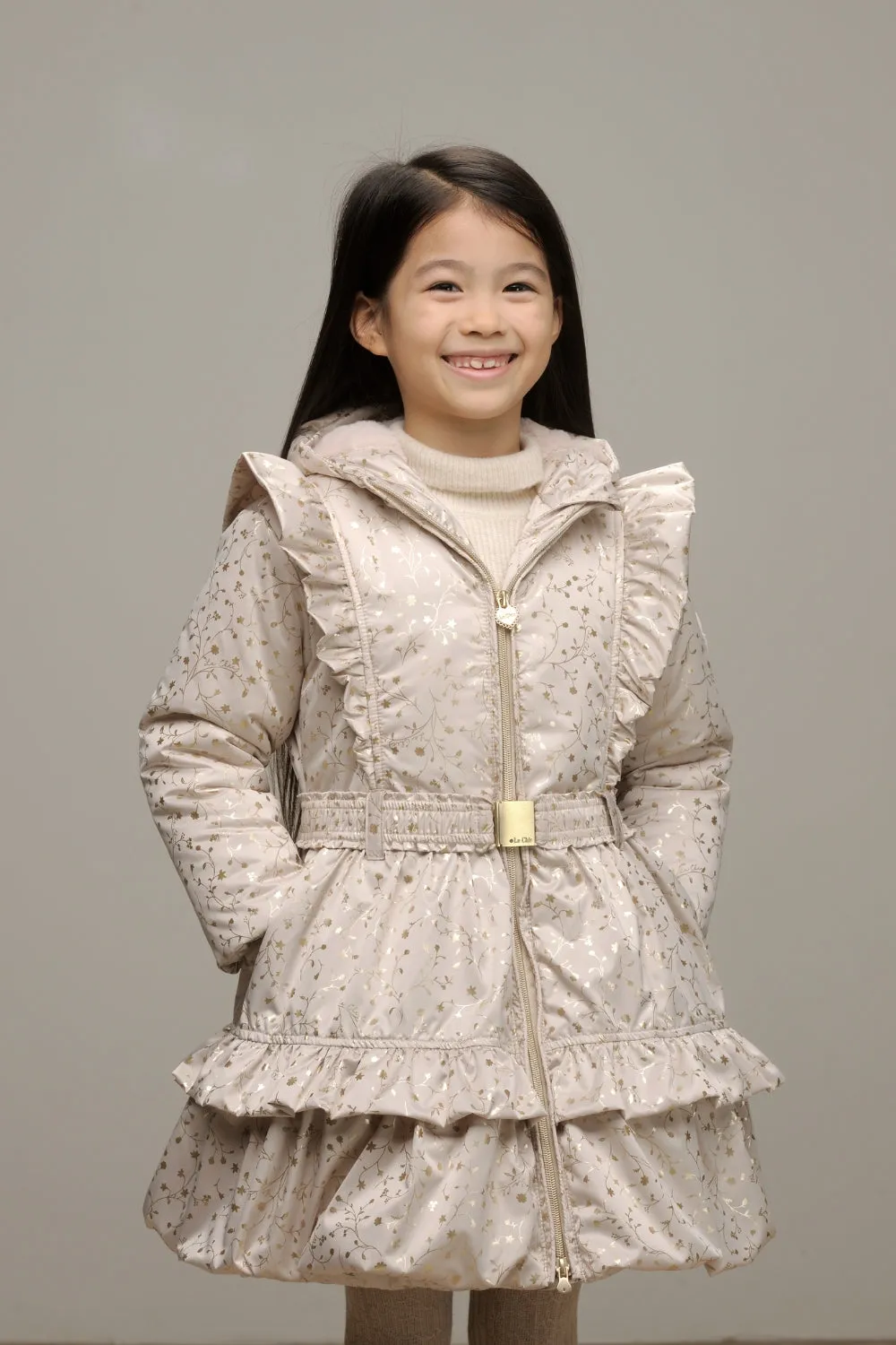 ♥ BANTALLE ♥ balloon-hem coat *Pearled Ivory & Foil*