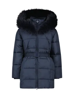 ♥ BODETTE ♥ fur-edged hood coat *Blue Navy*