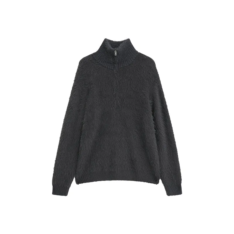 【24s Dec.】Half-Zip High Neck Knit Sweater