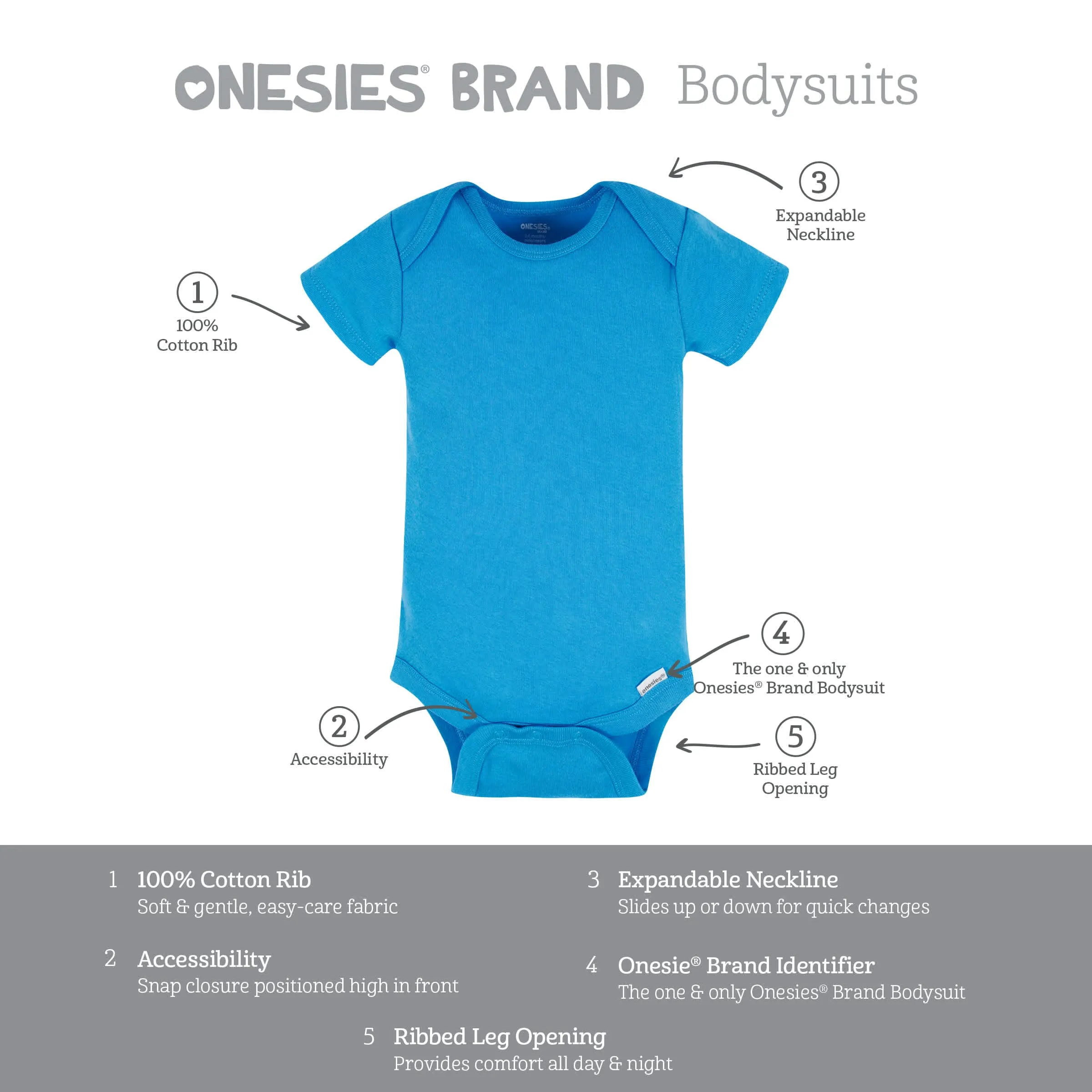 8-Pack Baby Neutral Classic Rainbow Short Sleeve Onesies® Bodysuits