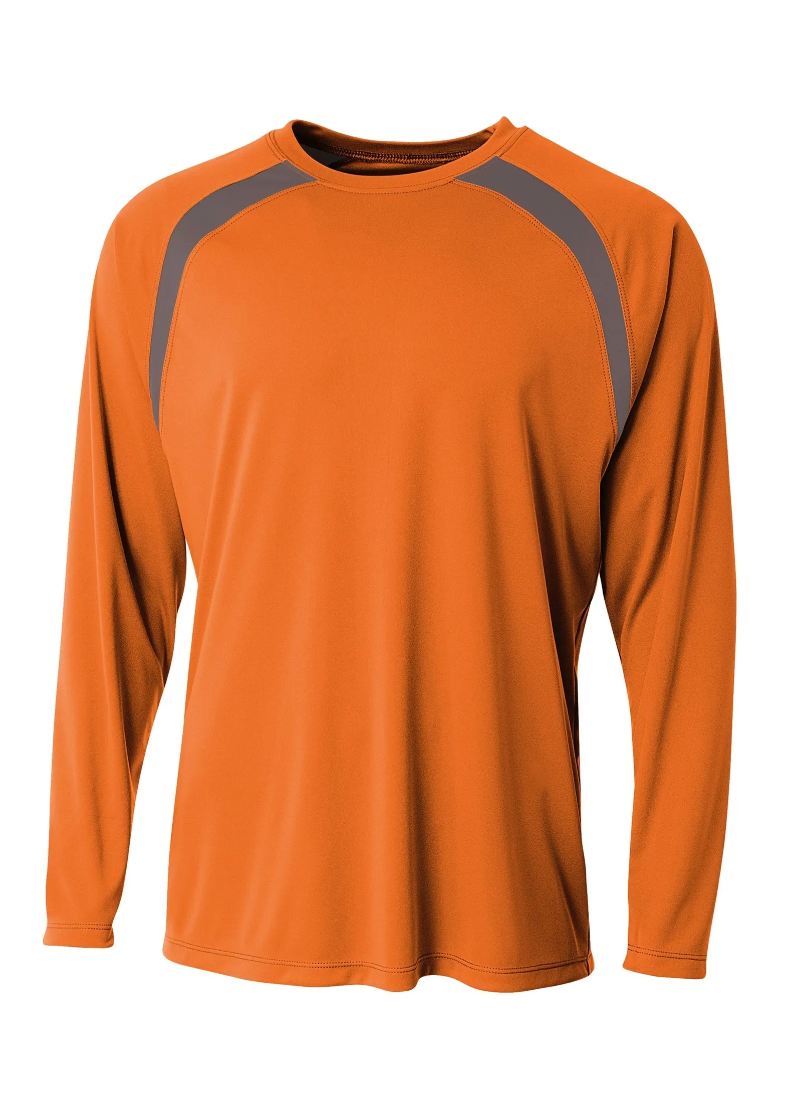 A4 Mens Spartan Long Sleeve Color Block Crew