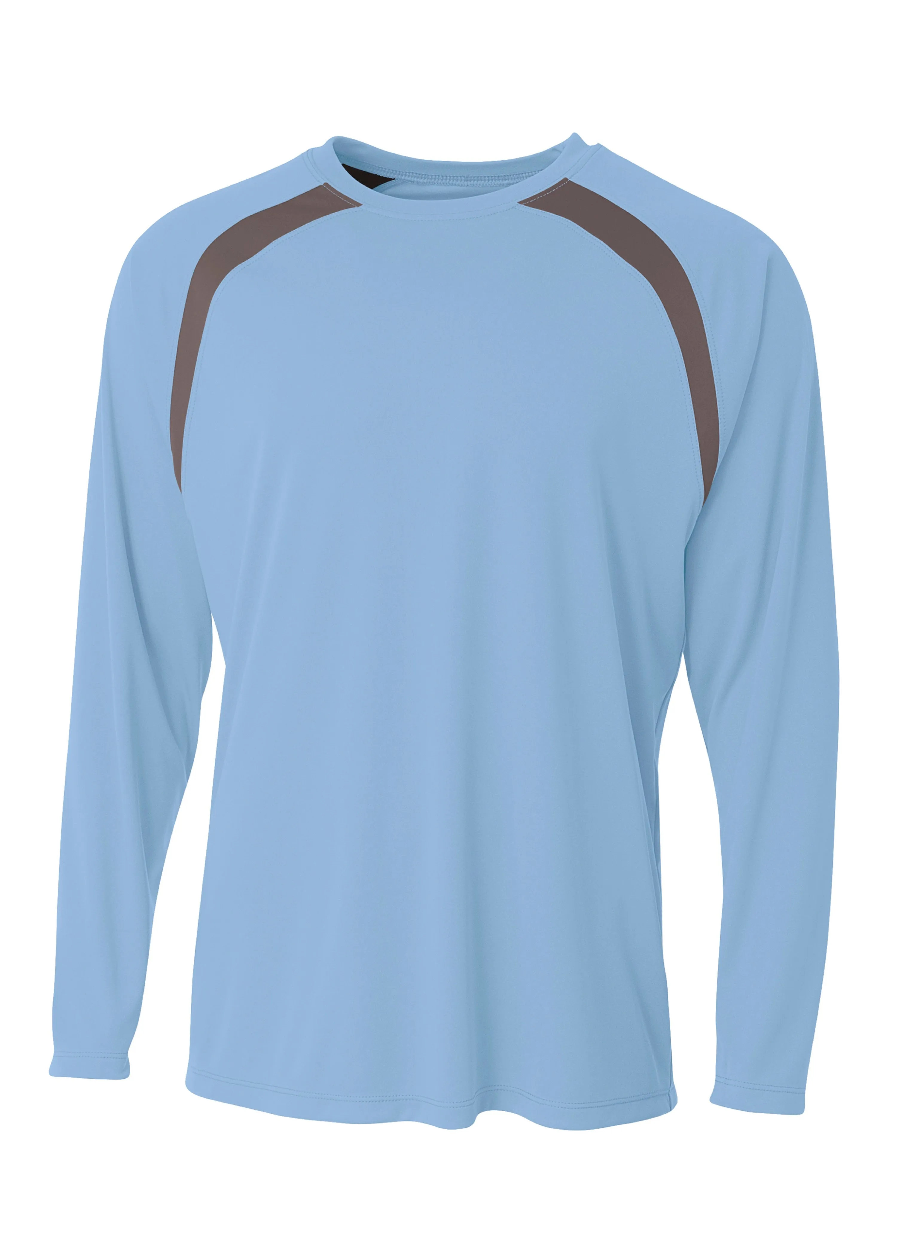 A4 Mens Spartan Long Sleeve Color Block Crew