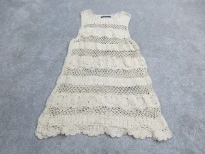 Abercrombie & Fitch Women Sweater Dress Knit Sleeveless Sleeveless Beige SZ XS/S