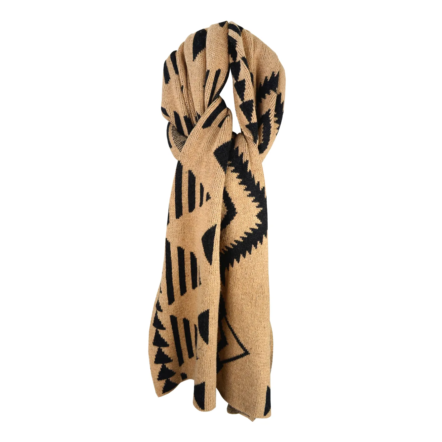 Aztec-print poncho scarf