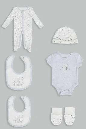 Babies Grey And White Star Gift Set (5 Piece)