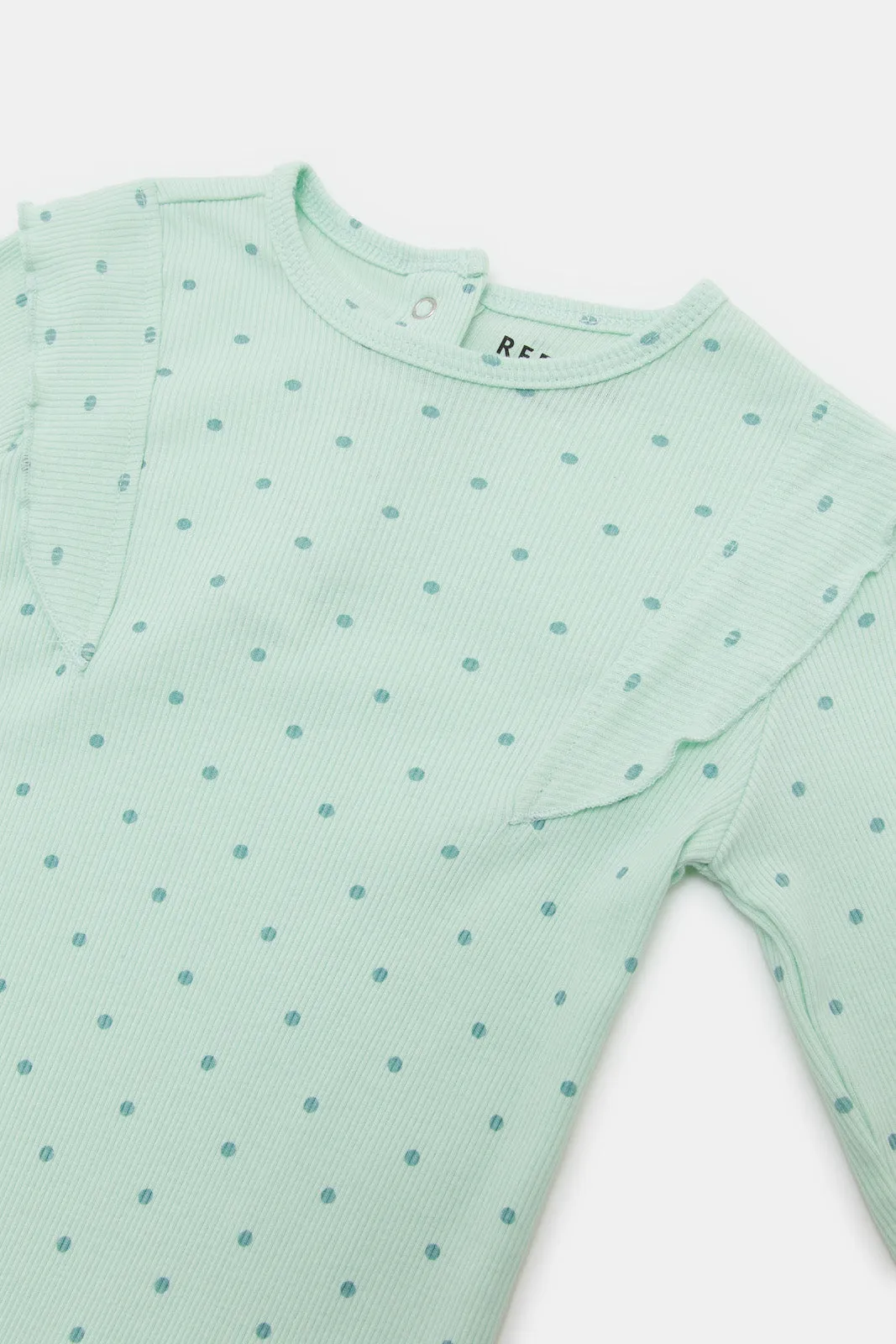 Babies Mint Printed Romper