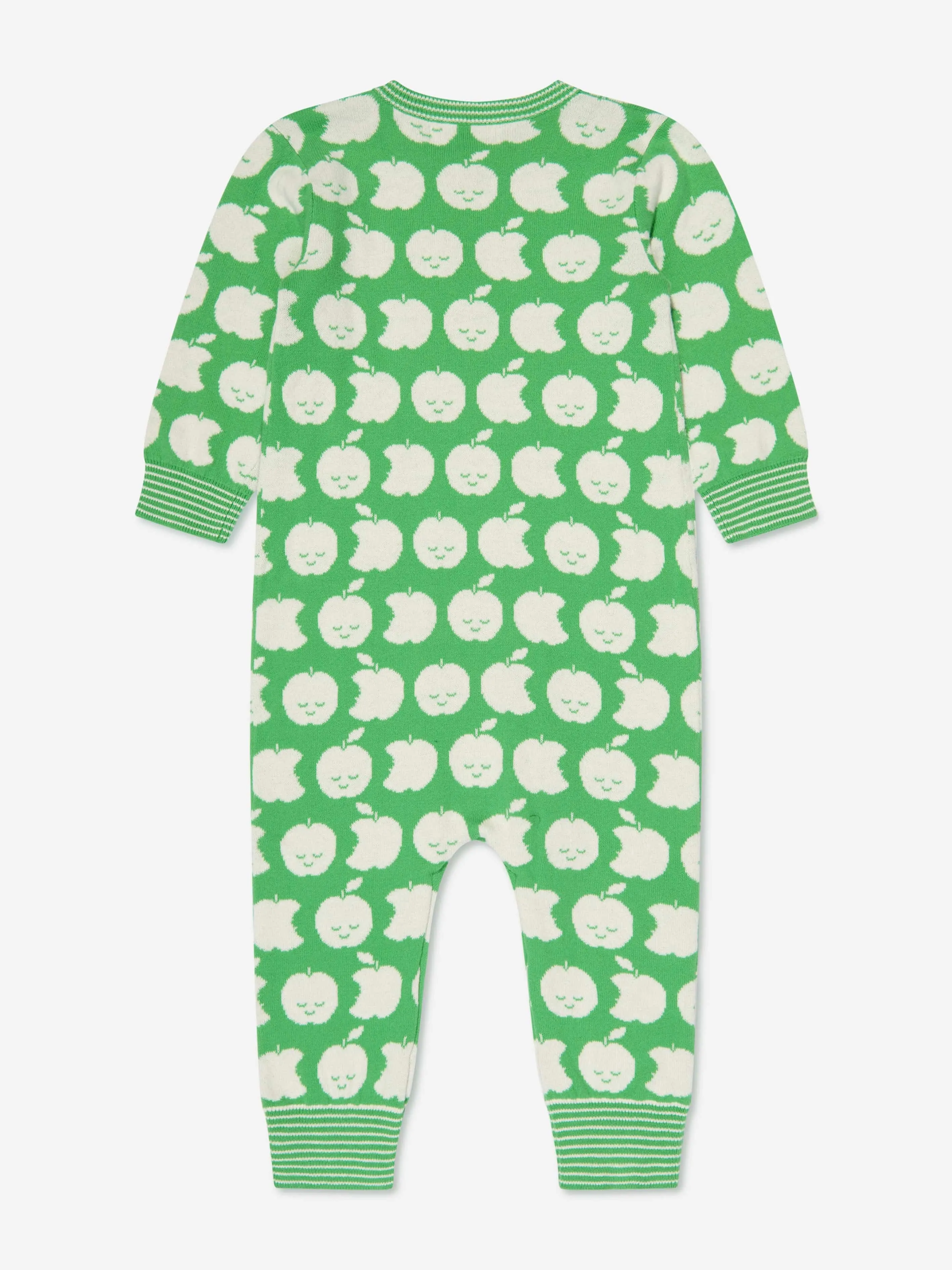 Baby Apple Knit Romper in Green