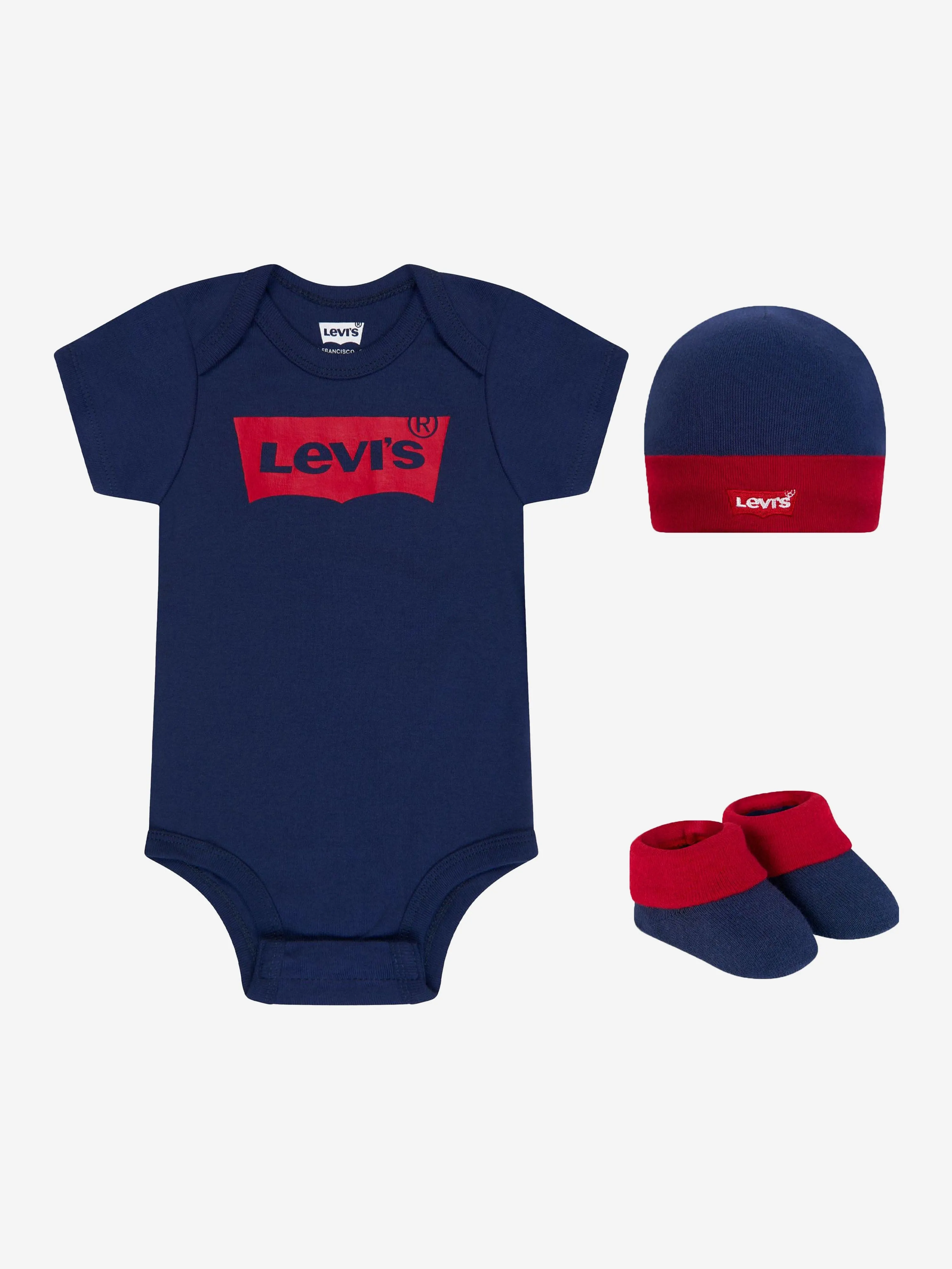 Baby Batwing Onesie Hat and Bootie Set in Navy