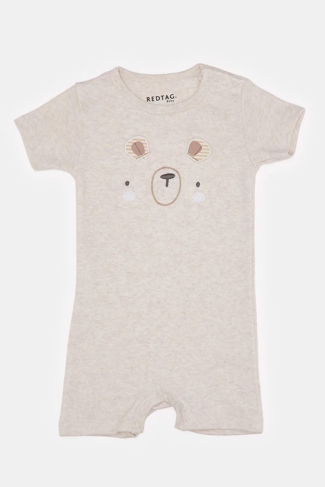 Baby Beige Koala Applique Romper