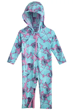 Baby Finn Hooded One-Piece Swimsuit  |  Tropical Orchid Botanical Floral