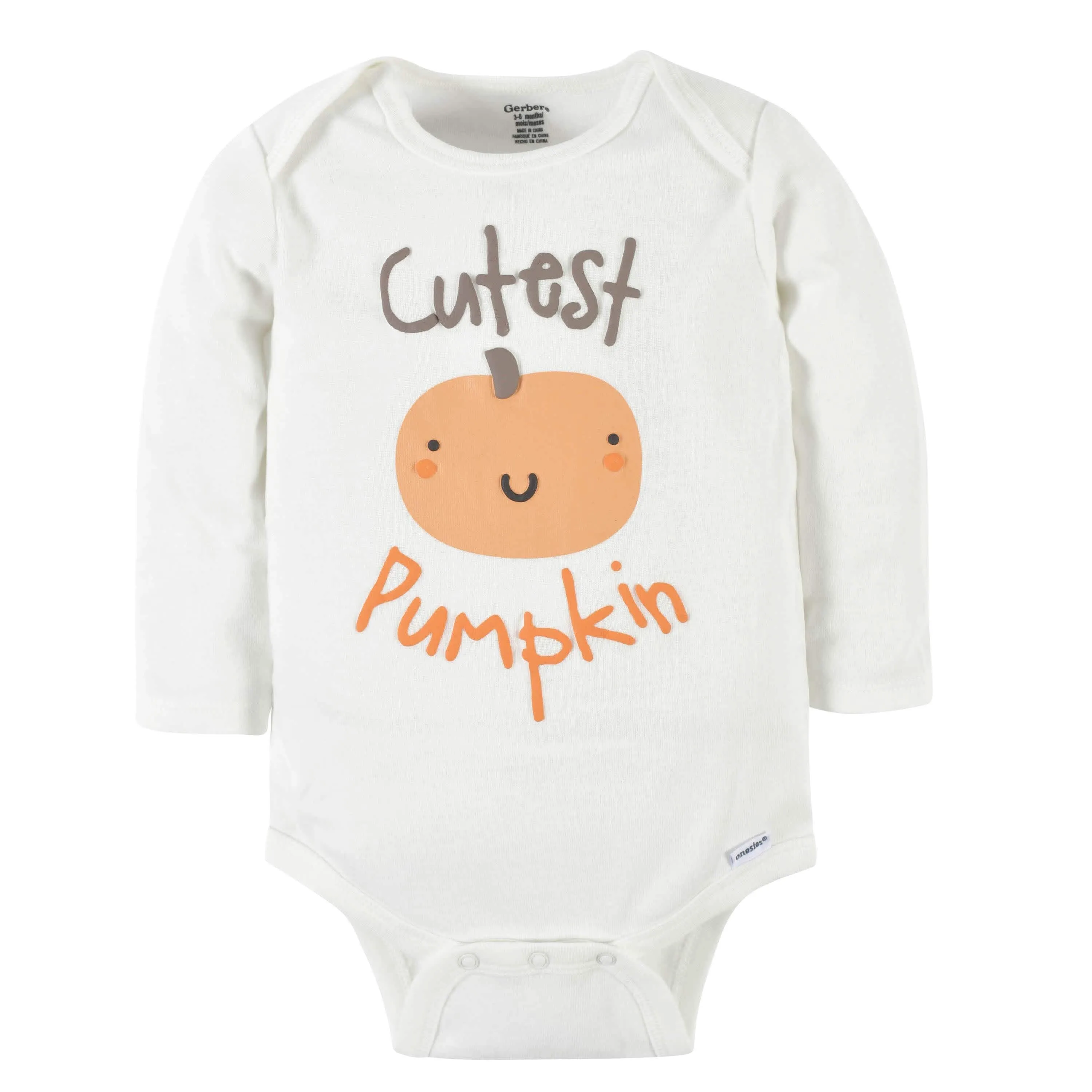 Baby Neutral Pumpkin Long Sleeve Onesies® Bodysuit