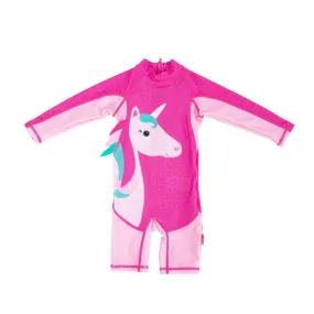 Baby   Toddler UPF50  Rashguard One Piece Swimsuit - Unicorn