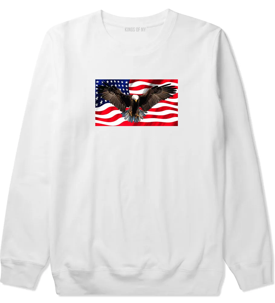 Bald Eagle American Flag Mens Crewneck Sweatshirt