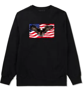 Bald Eagle American Flag Mens Crewneck Sweatshirt