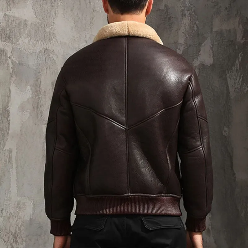 Best LUHAYESA Genuine Leather Sheepskin Fur Shearling Clothing Men