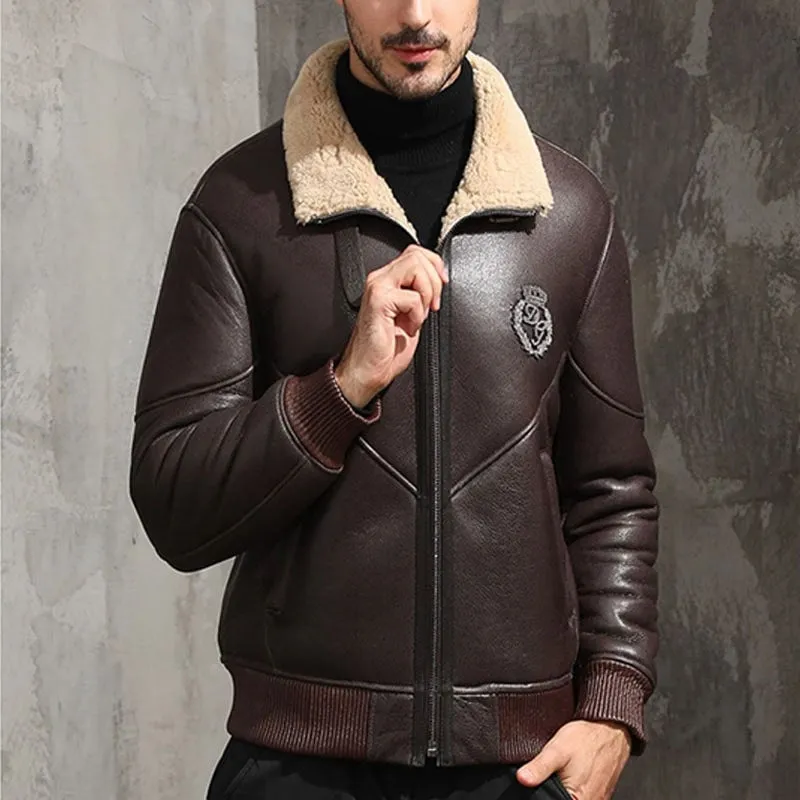 Best LUHAYESA Genuine Leather Sheepskin Fur Shearling Clothing Men