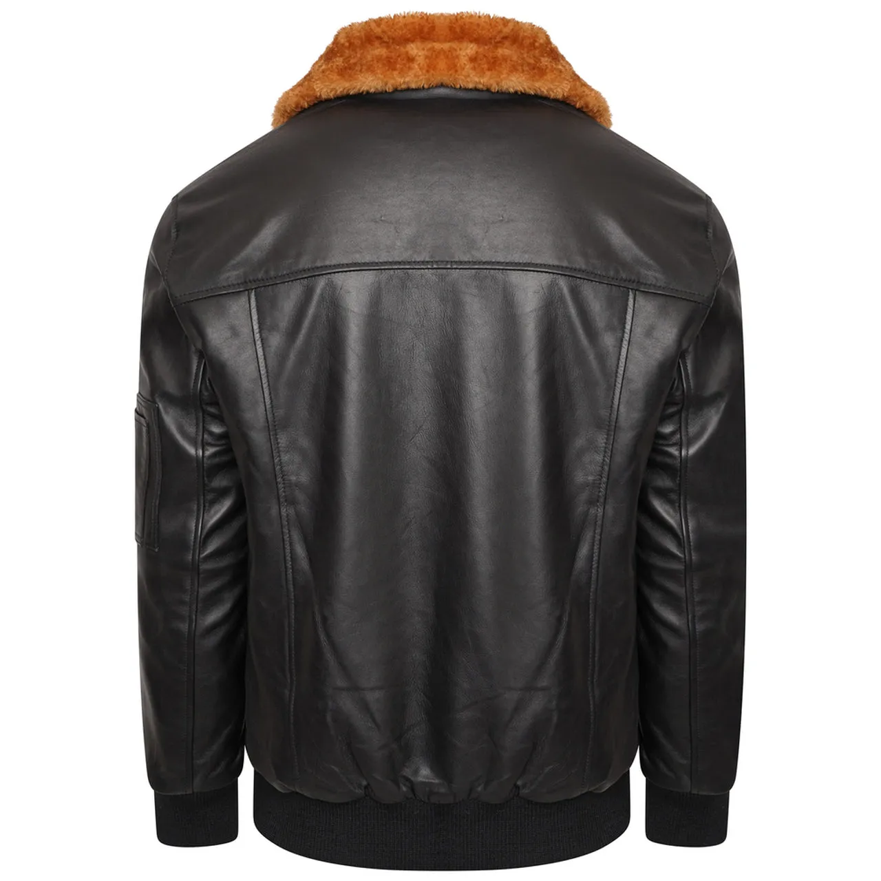 Black Aviator Shearling Jacket For Men