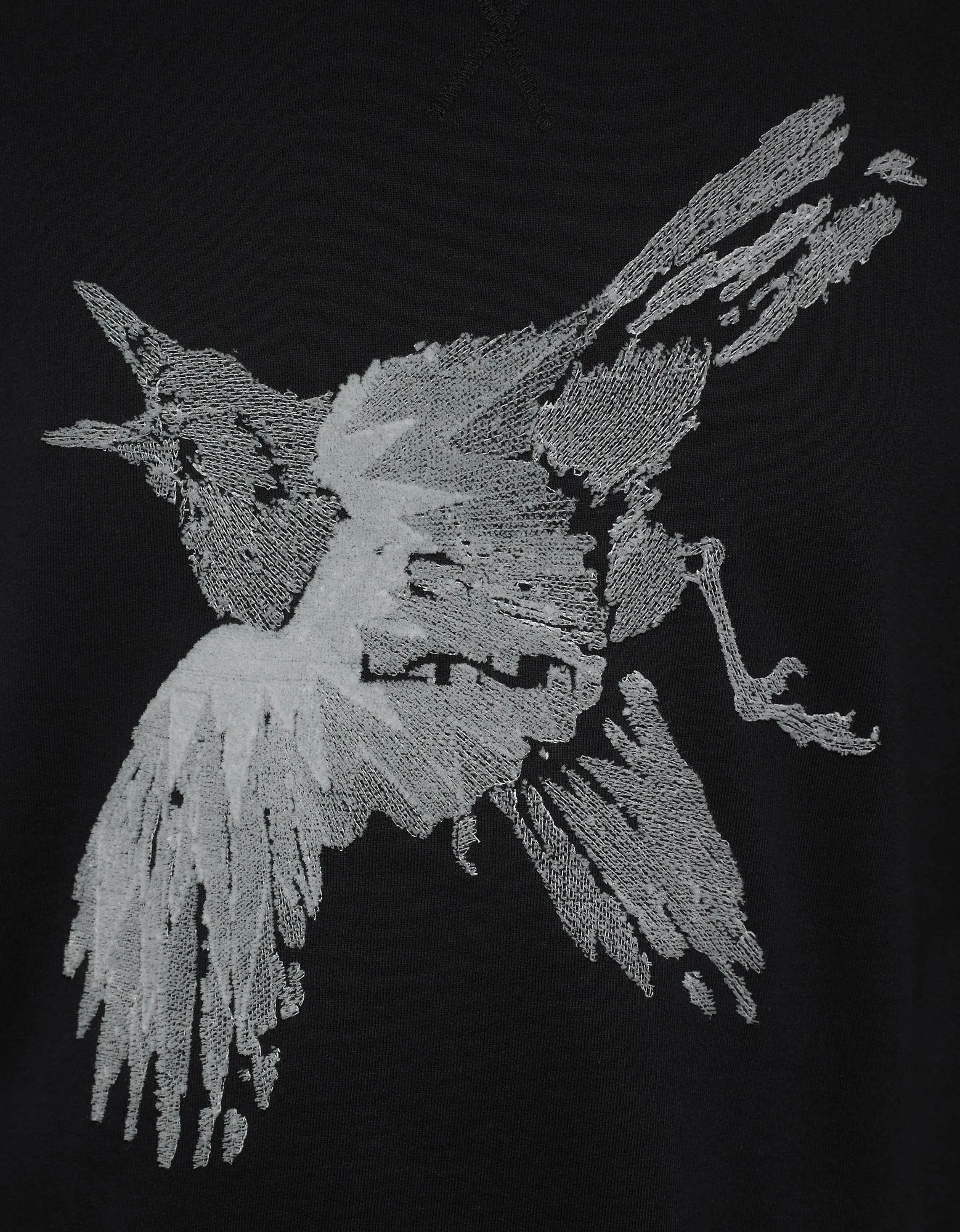 Black Bird Embroidery Sweatshirt