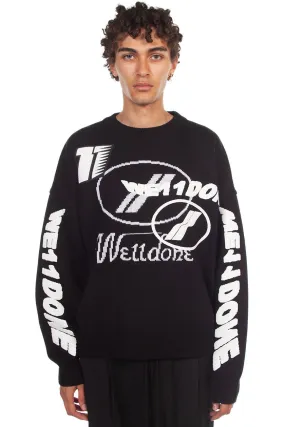 Black Multi Logo Jacquard Sweater