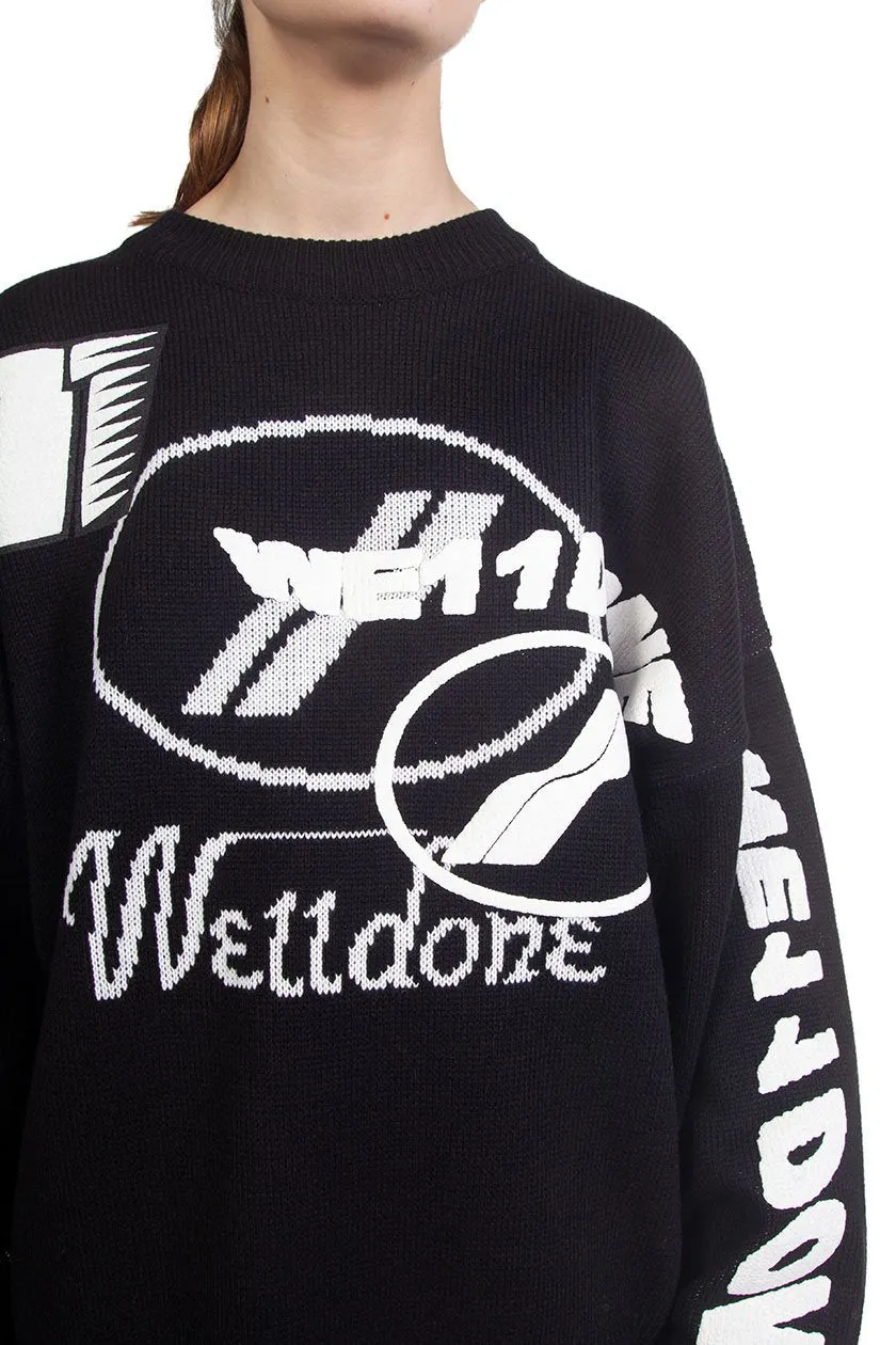 Black Multi Logo Sweater