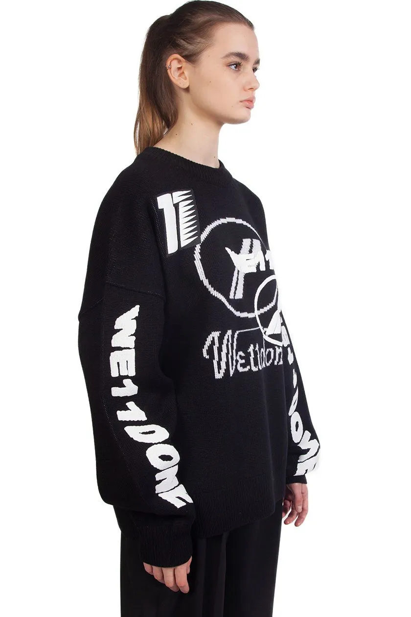 Black Multi Logo Sweater