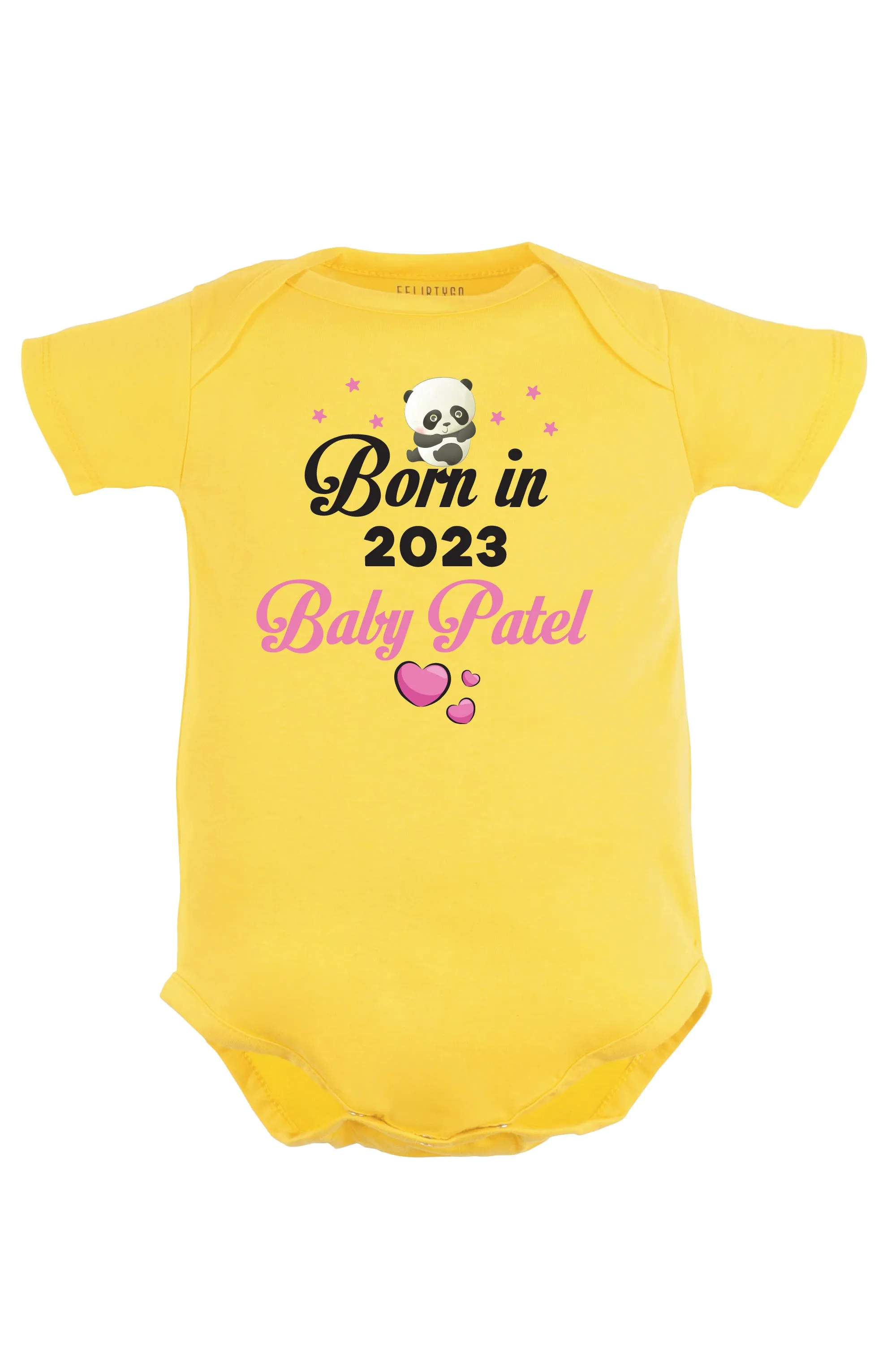 Born In 2023 (Pink) Baby Romper | Onesies w/ Custom Surname