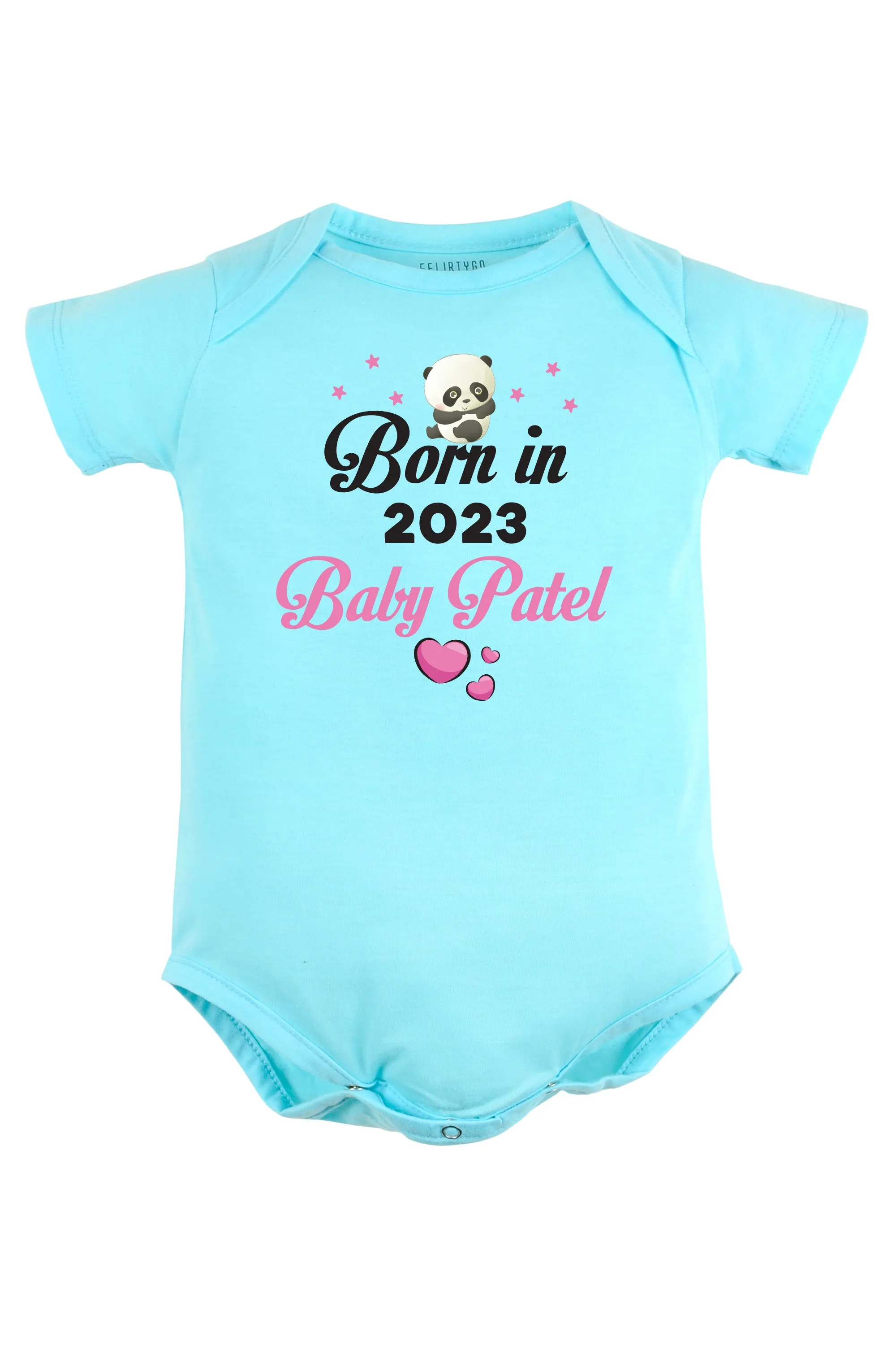 Born In 2023 (Pink) Baby Romper | Onesies w/ Custom Surname