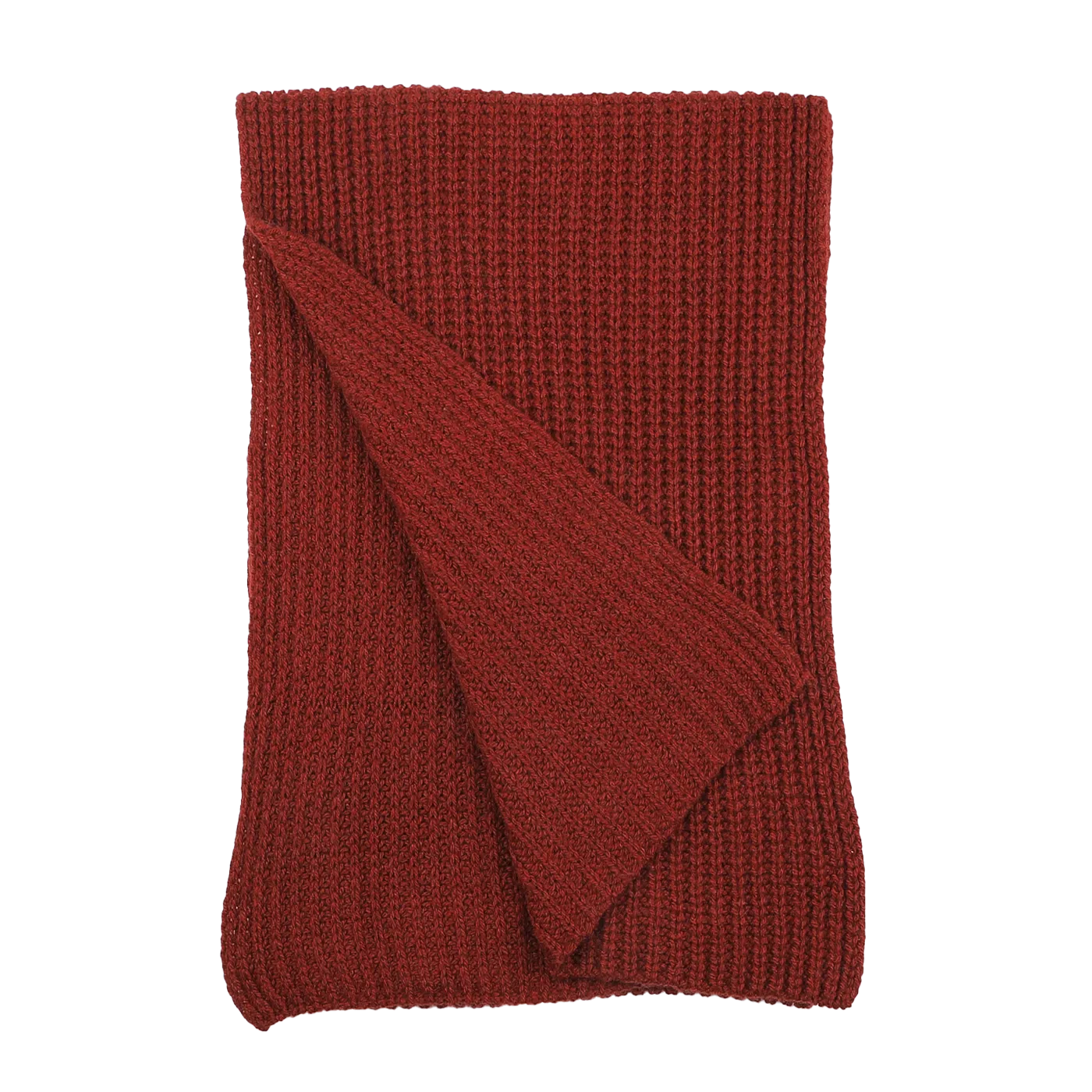 Burnt Red Cable Knit Cashmere Scarf