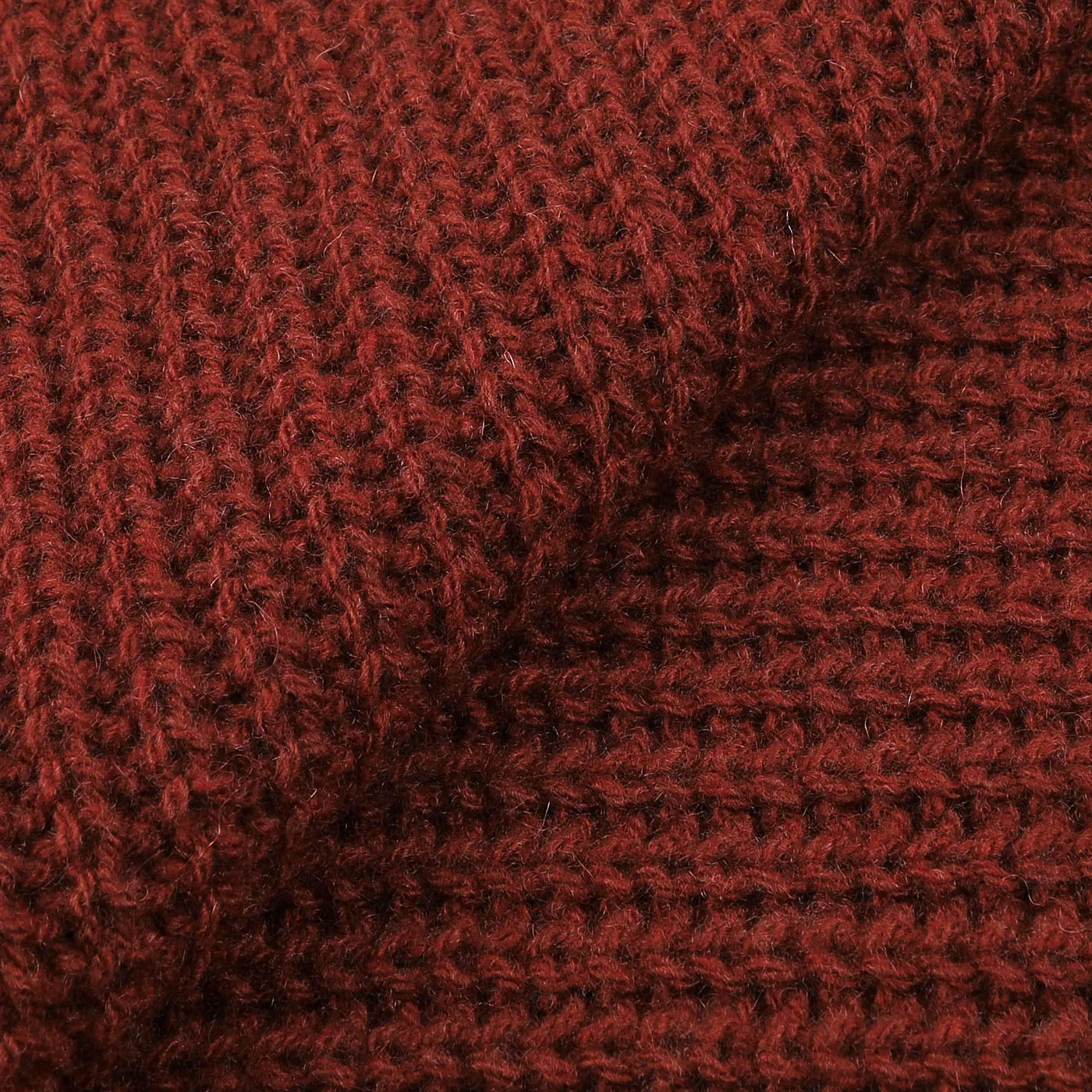 Burnt Red Cable Knit Cashmere Scarf