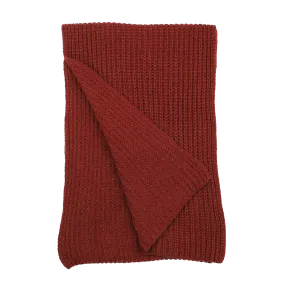 Burnt Red Cable Knit Cashmere Scarf