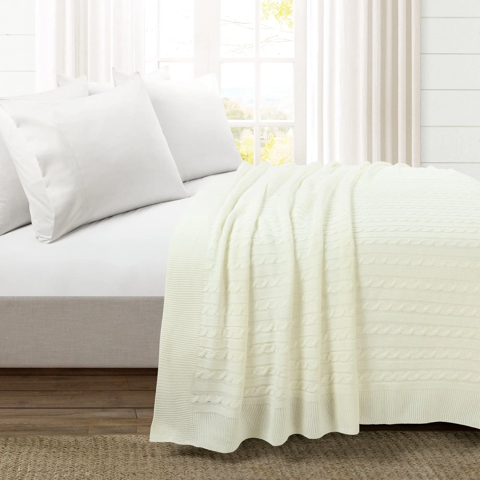 Cable Soft Knitted Blanket/Coverlet