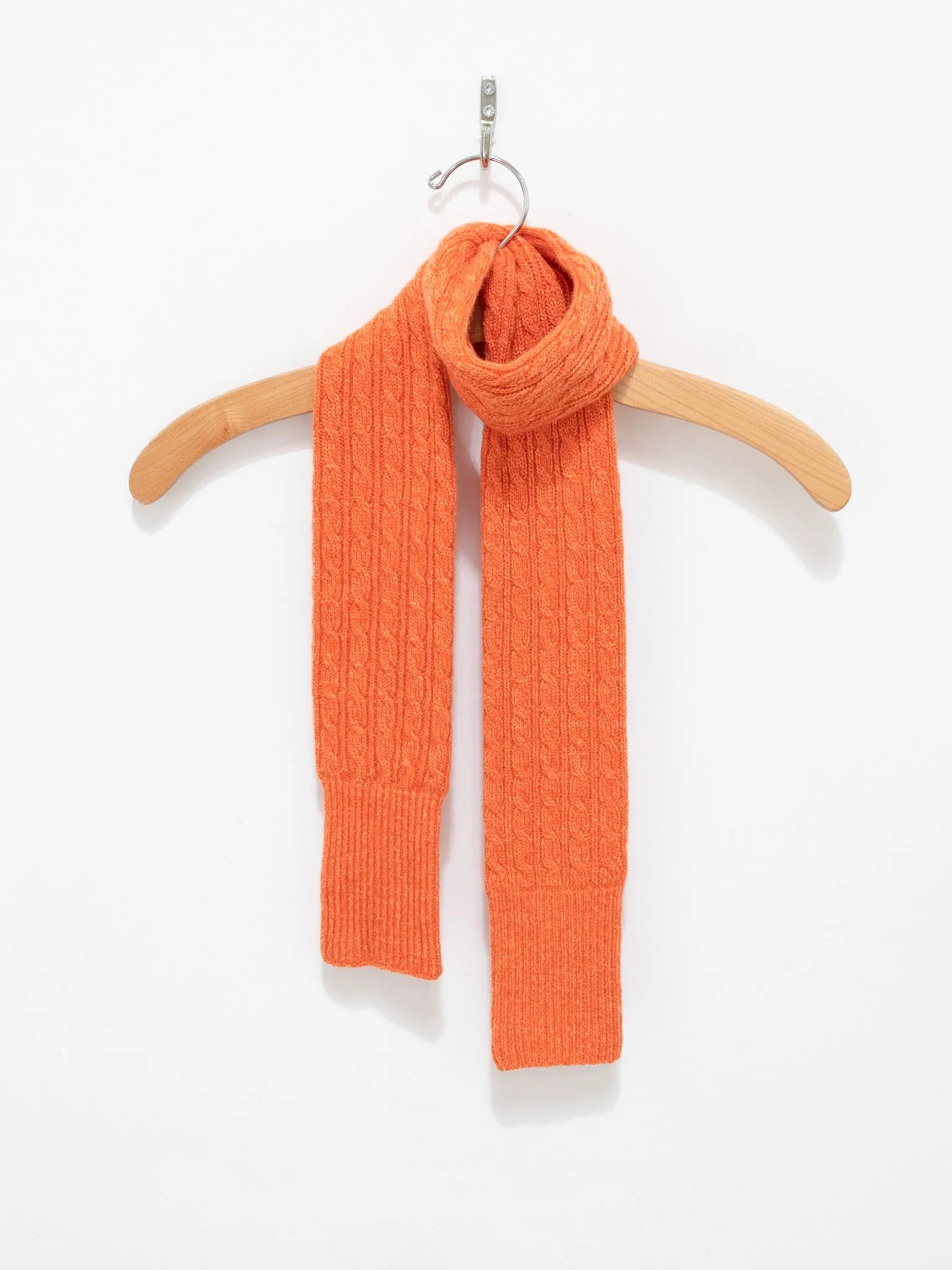 Cashmere Cable Small Muffler - Orange Melange