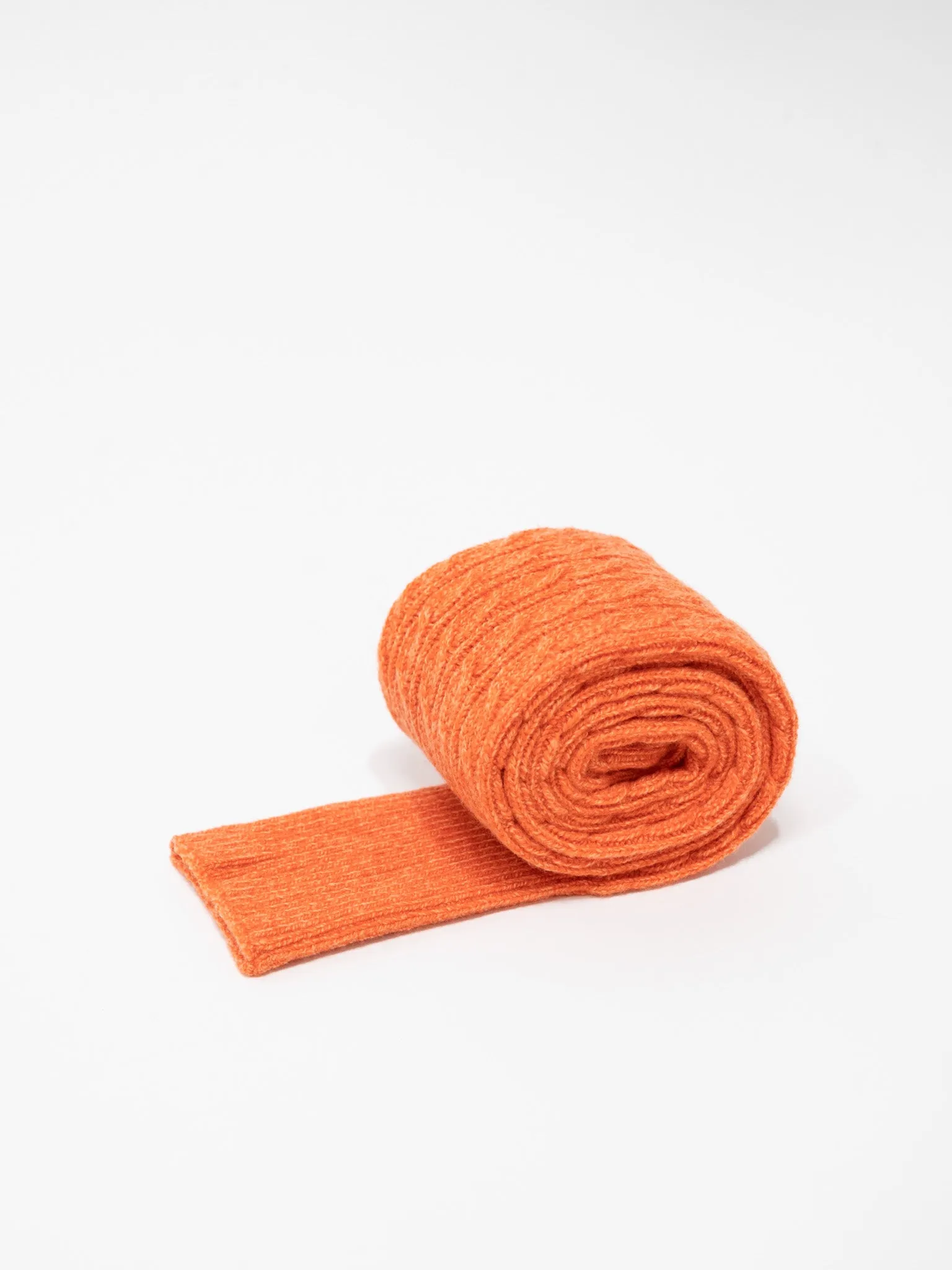 Cashmere Cable Small Muffler - Orange Melange