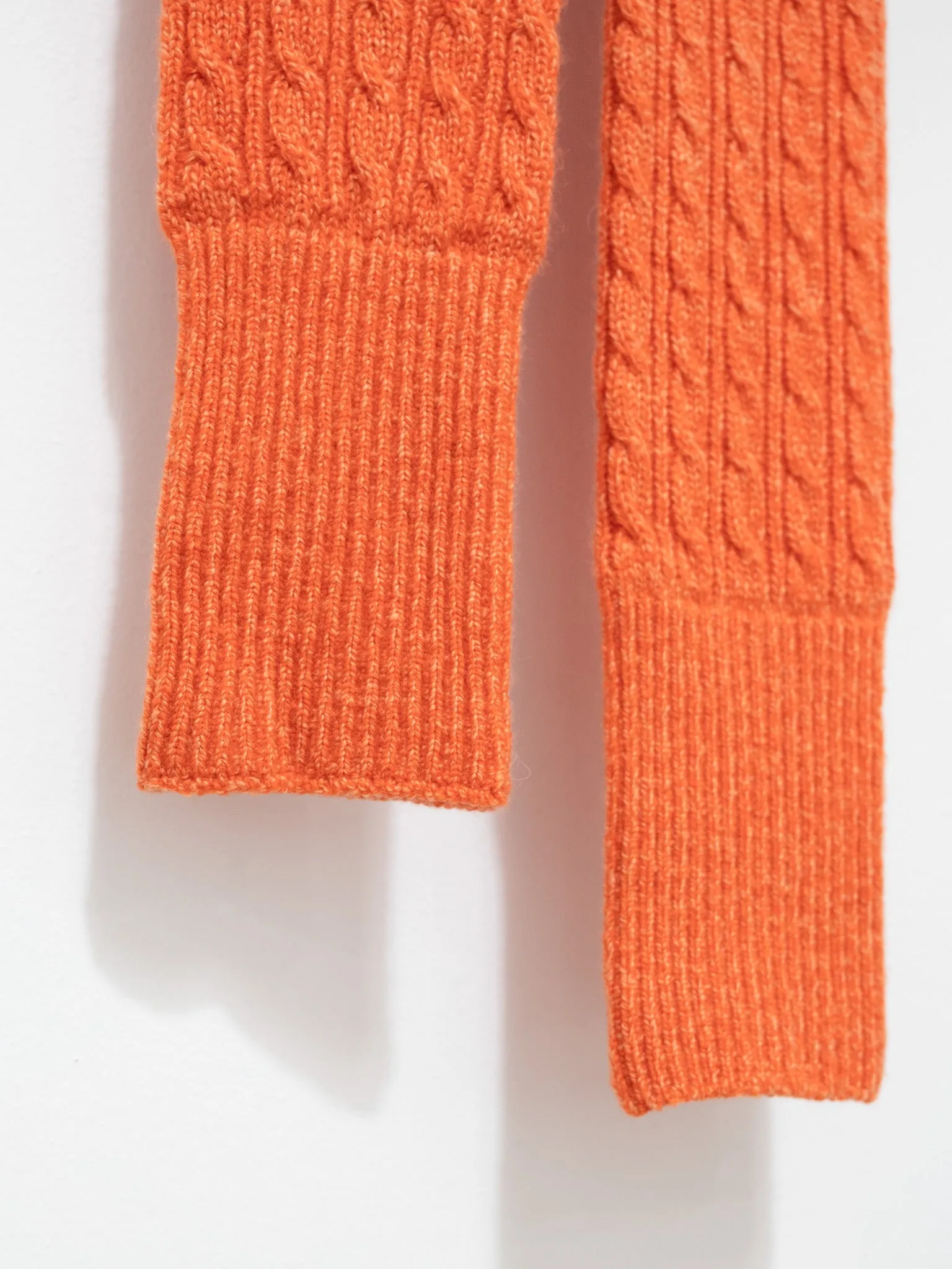 Cashmere Cable Small Muffler - Orange Melange