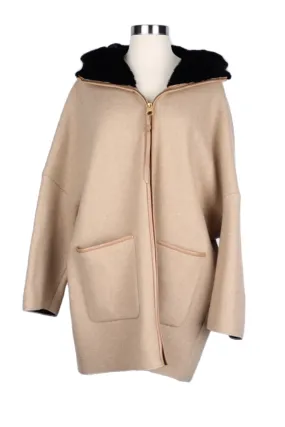 Cashmere Mink Hood Dress Coat