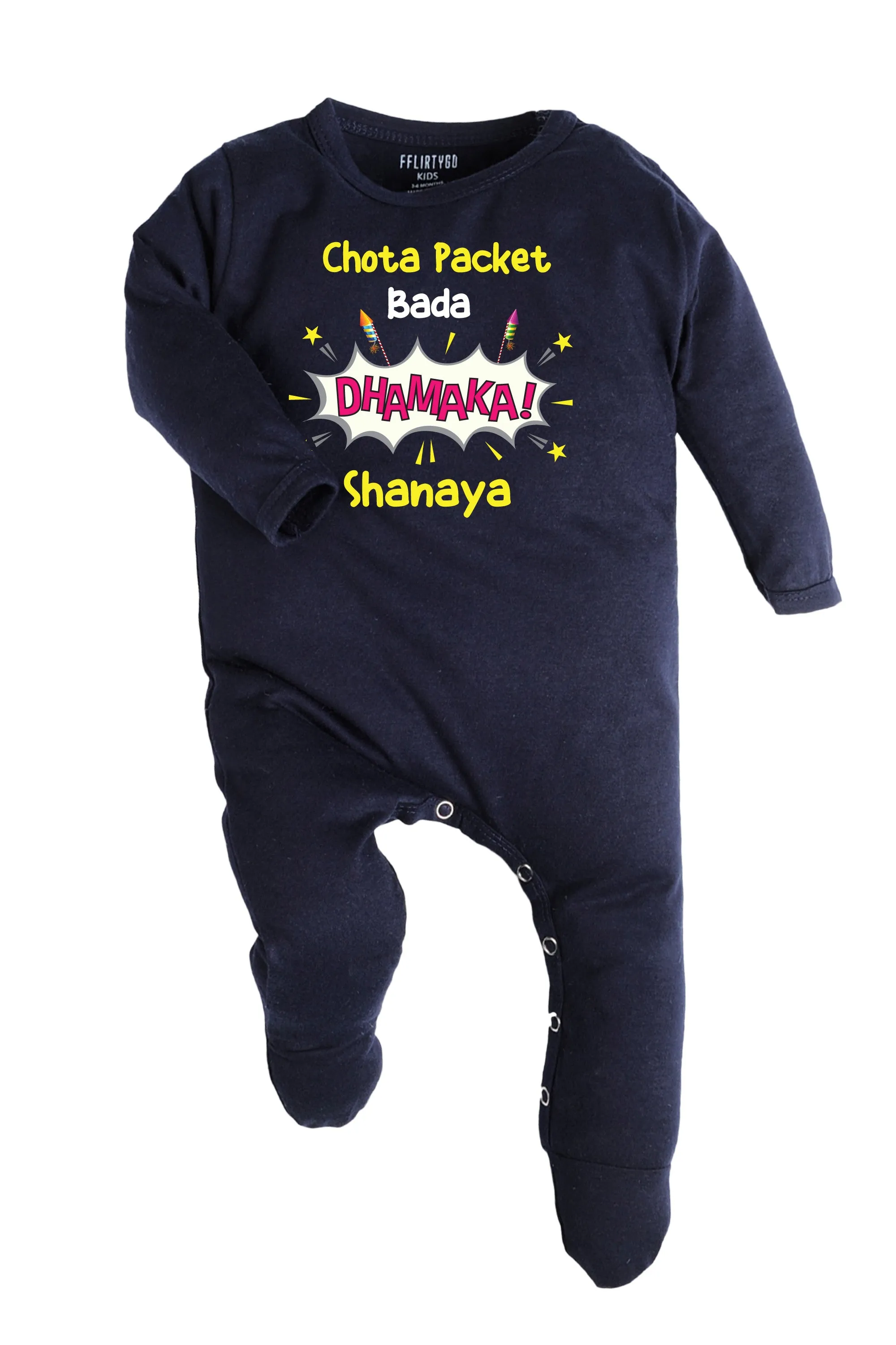 Chota Packet Bada Dhamaka! Baby Romper | Onesies w/ Custom Name