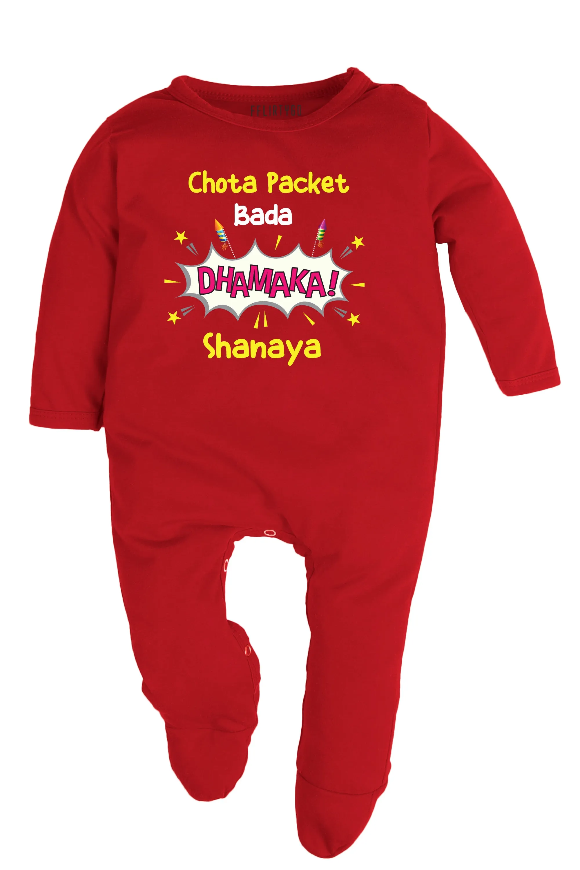 Chota Packet Bada Dhamaka! Baby Romper | Onesies w/ Custom Name