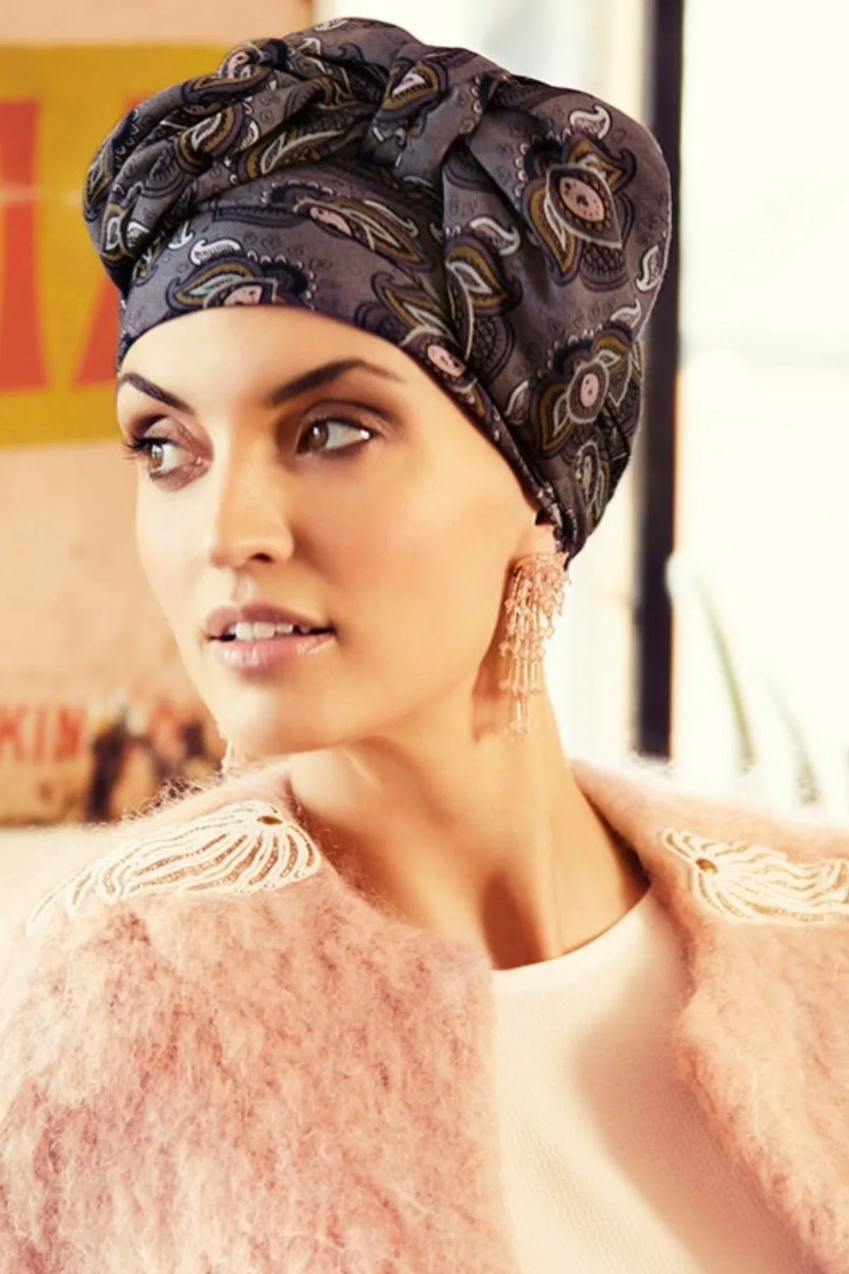 Christine Boho Sapphire Turban Set - Signature Lotus