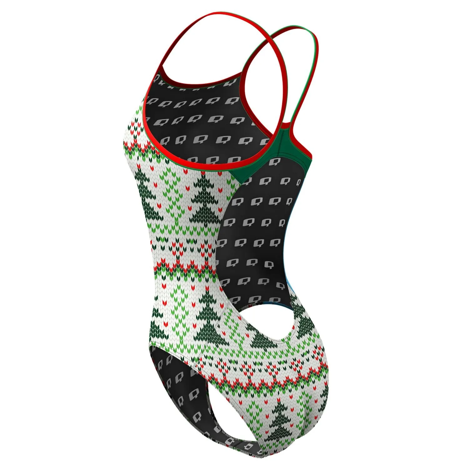 Christmas Tree Sweater Skinny Strap Swimsuit