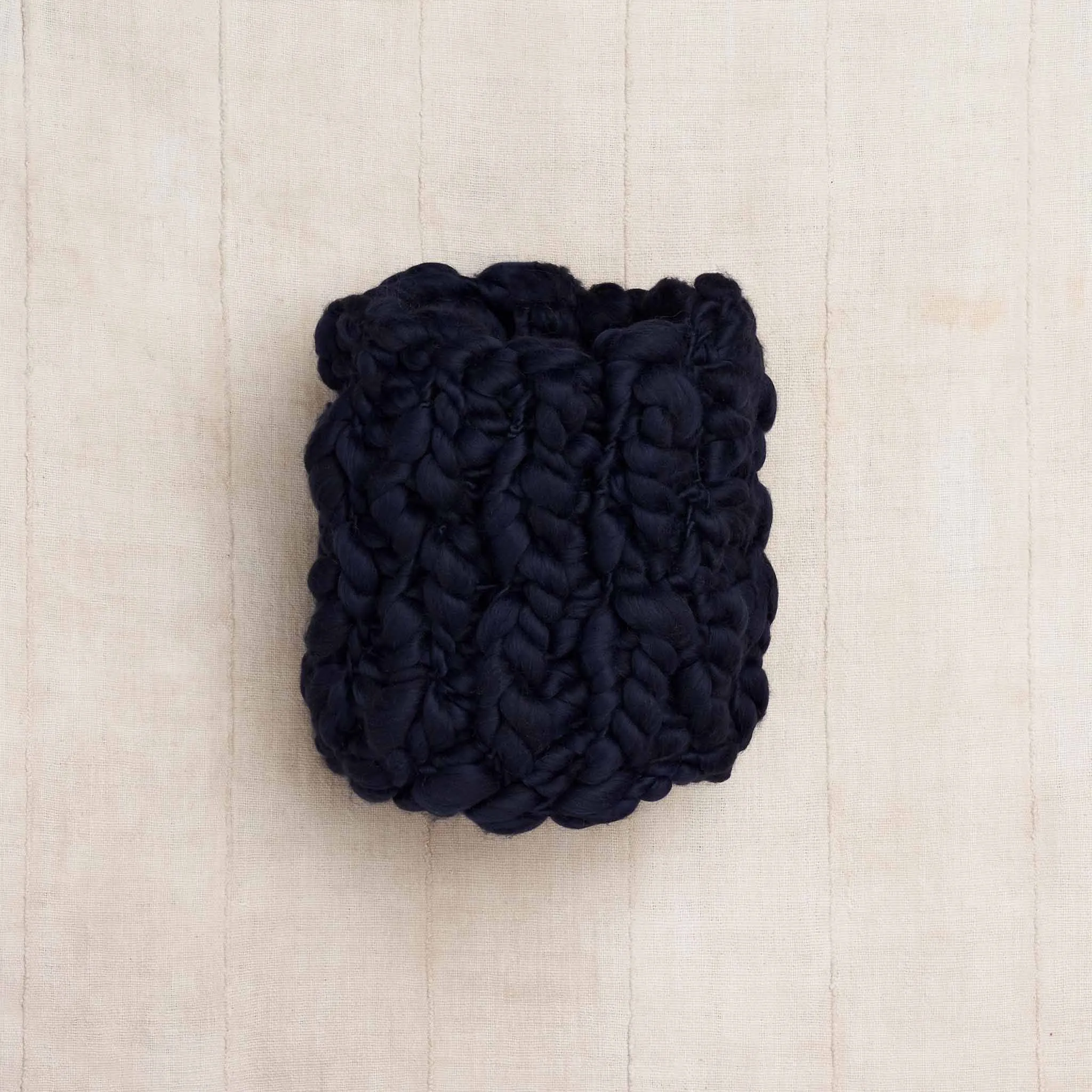 Chunky Hand-Knit Merino Wool Snood, Indigo