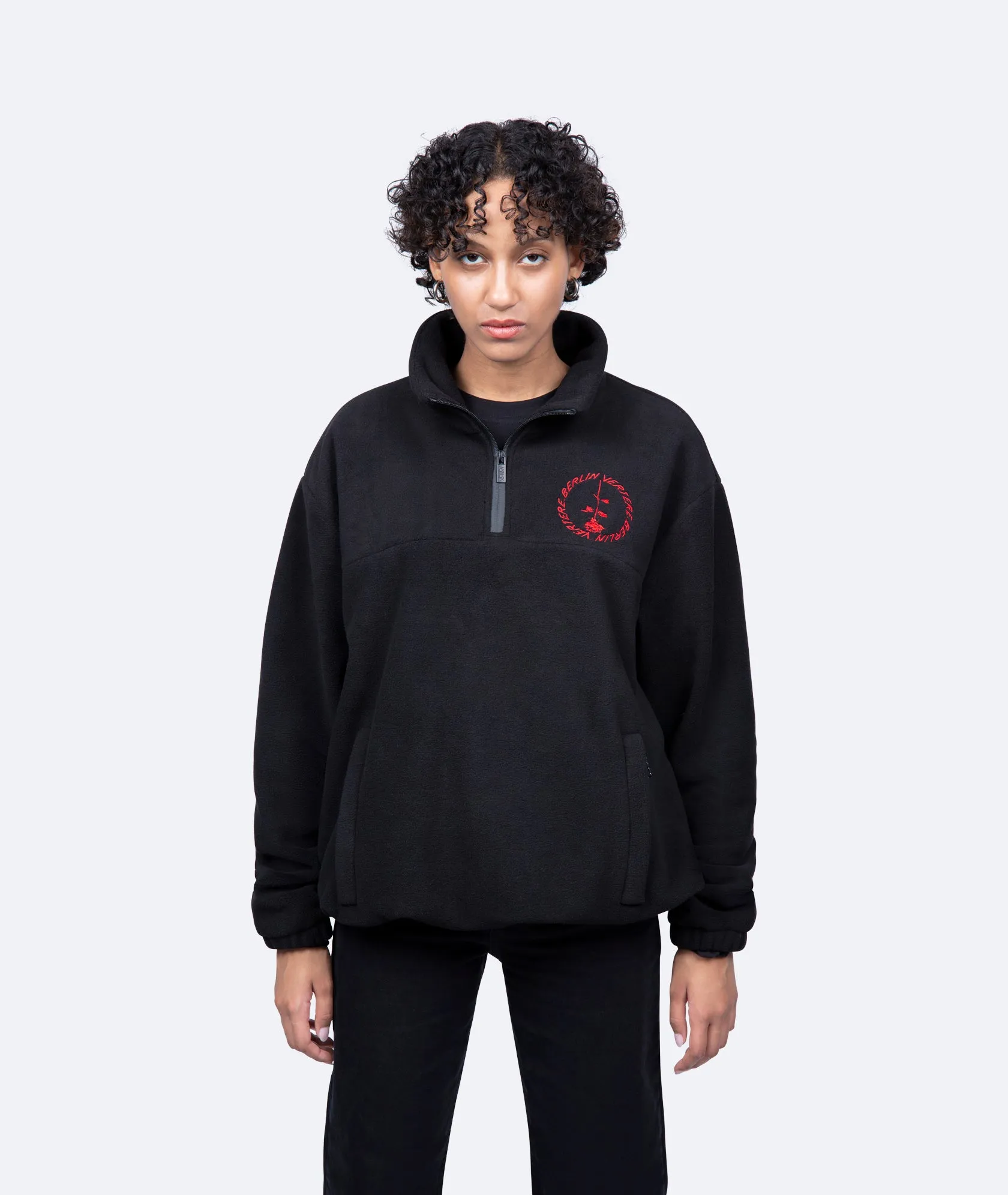 CIRCLE LOGO FLEECE SWEATER - BLACK