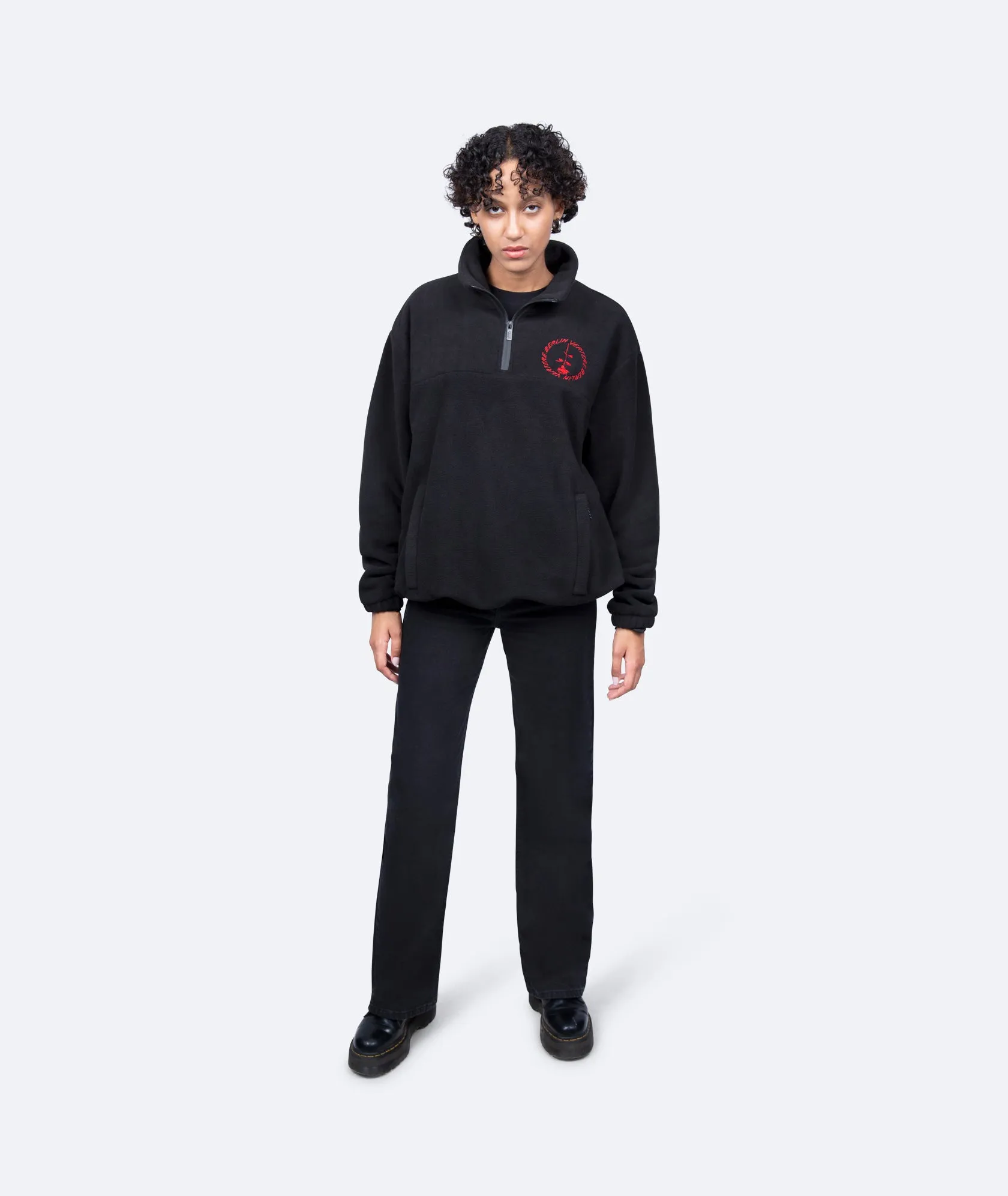 CIRCLE LOGO FLEECE SWEATER - BLACK