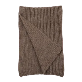 Corteccia Brown Cable Knit Cashmere Scarf