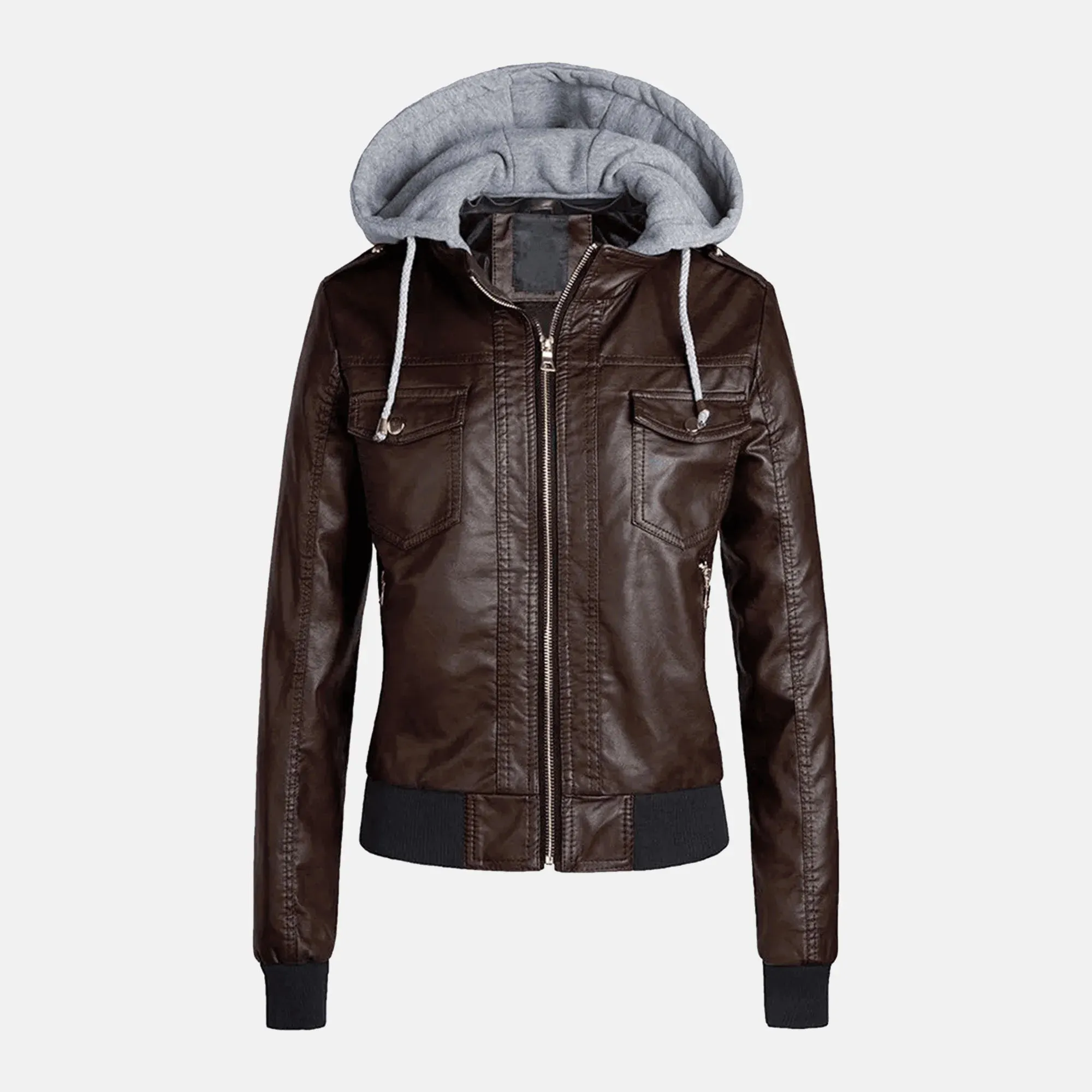 Cozy Embrace Leather Bomber Jacket for Women | Order Now