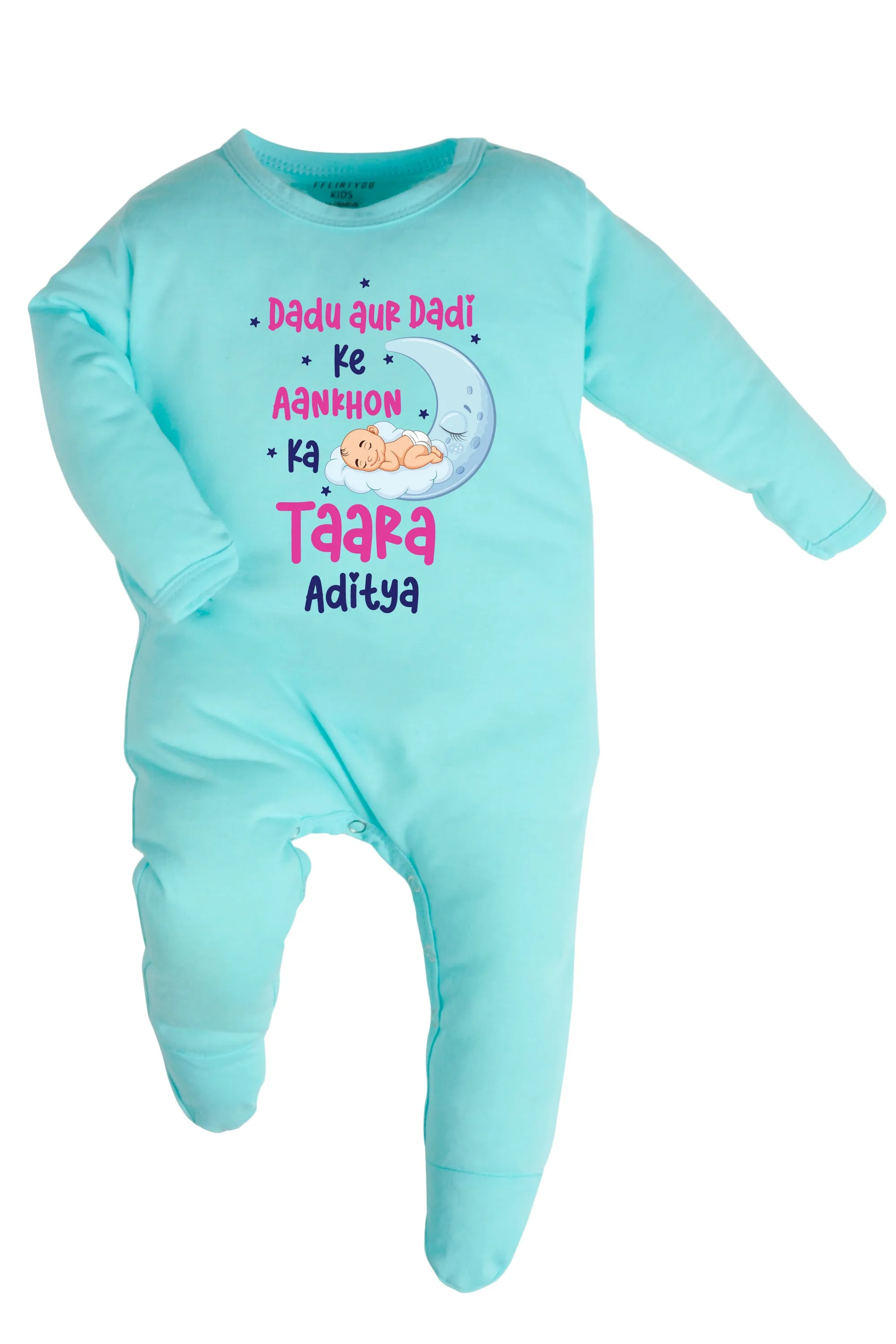 Dadu Aur Dadi Ki Aankhon Ka Taara Baby Romper | Onesies w/ Custom Name