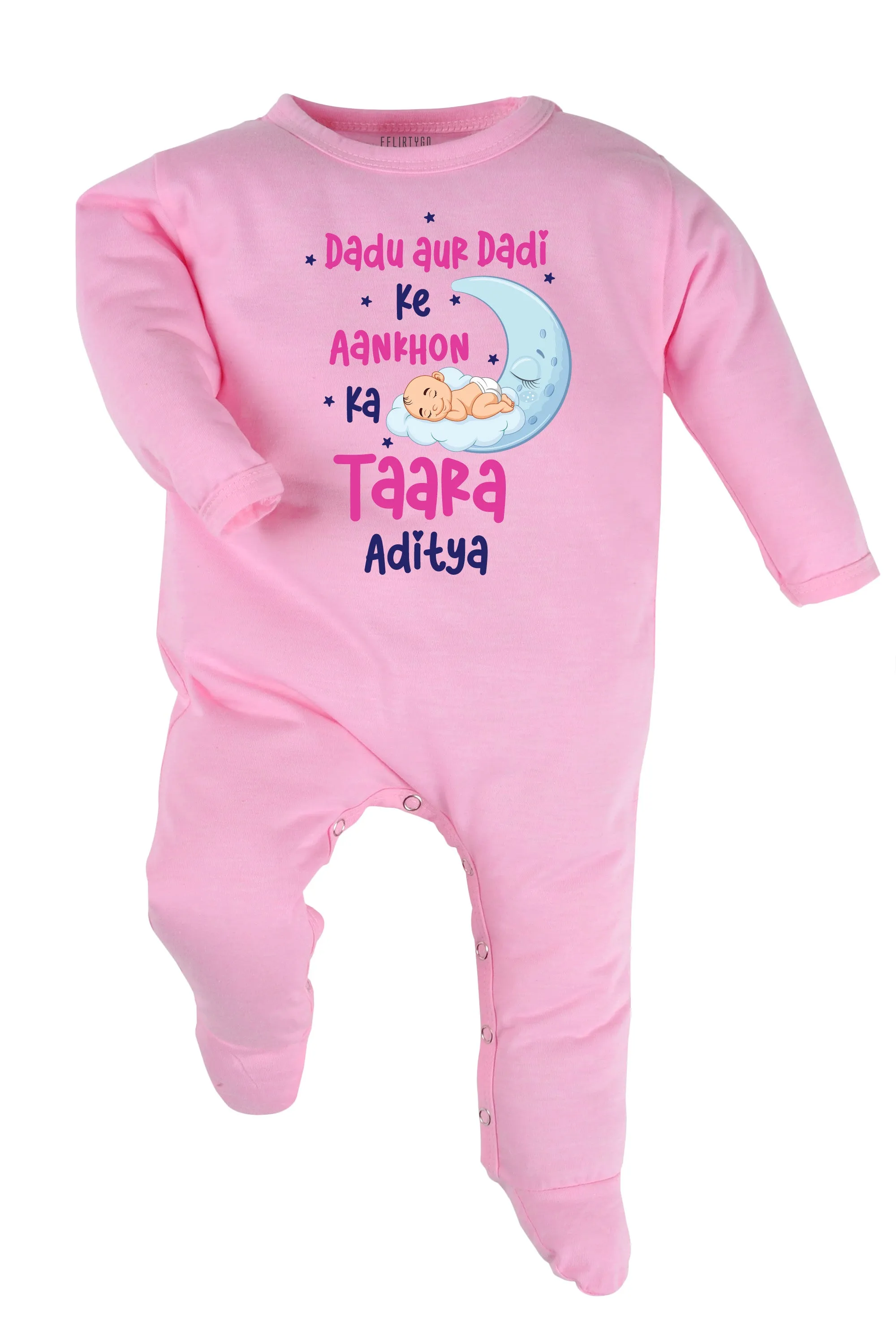 Dadu Aur Dadi Ki Aankhon Ka Taara Baby Romper | Onesies w/ Custom Name