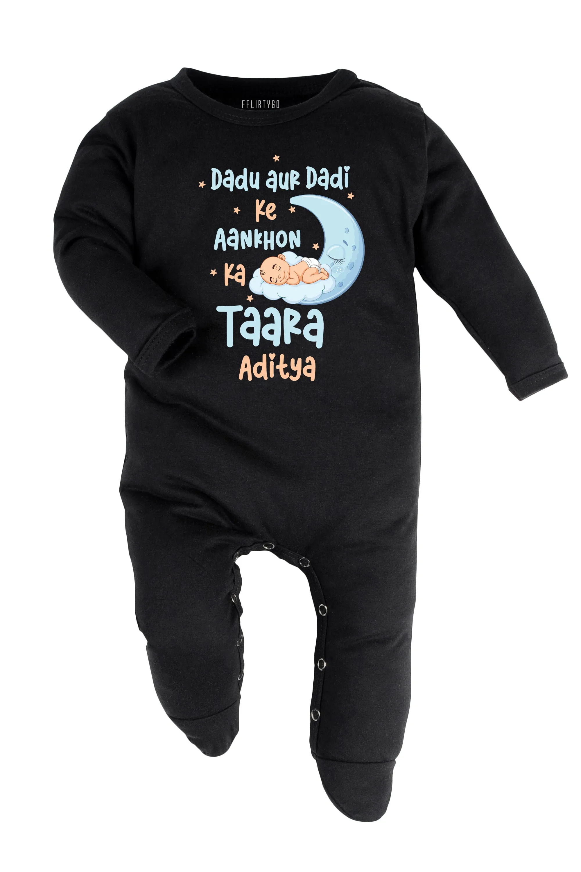 Dadu Aur Dadi Ki Aankhon Ka Taara Baby Romper | Onesies w/ Custom Name