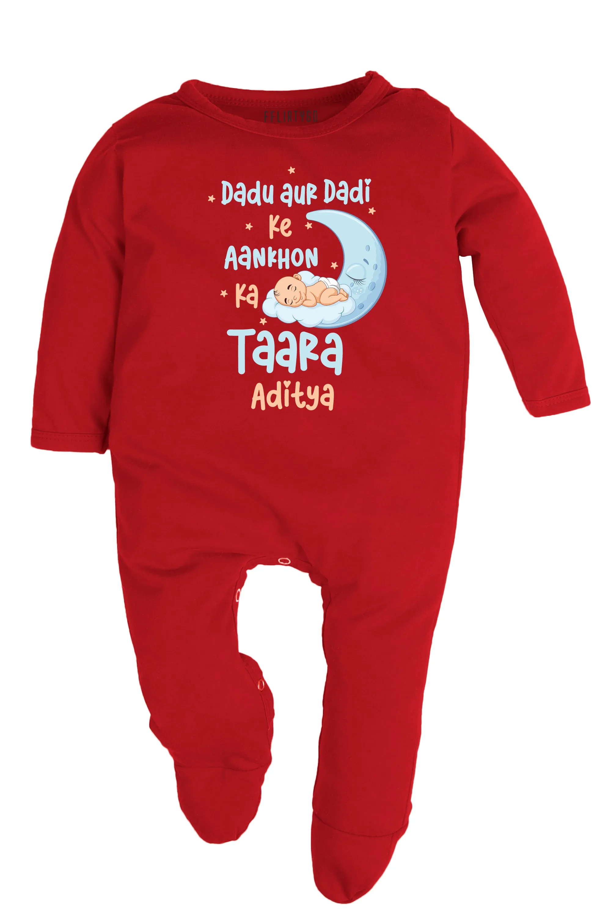 Dadu Aur Dadi Ki Aankhon Ka Taara Baby Romper | Onesies w/ Custom Name